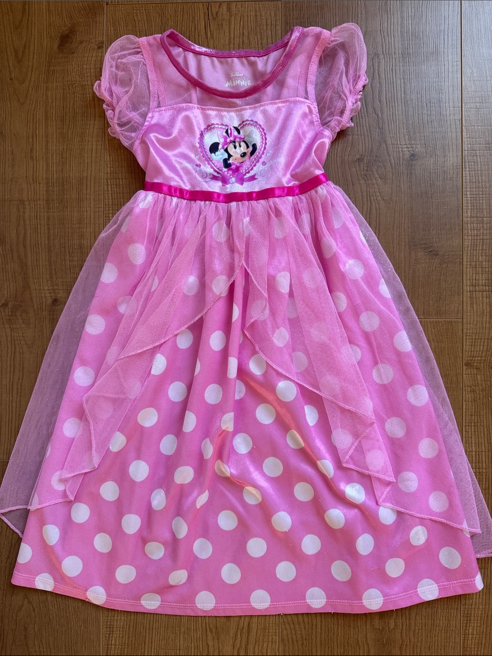 Disney Pink Minnie Mouse Polka Dot Pajama Nightgown